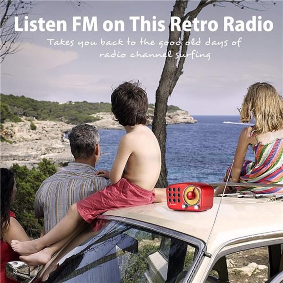 Retro Bluetooth Speaker, Vintage Radio-Greadio FM Radio with Old Fashioned Style - Picture 5 of 6